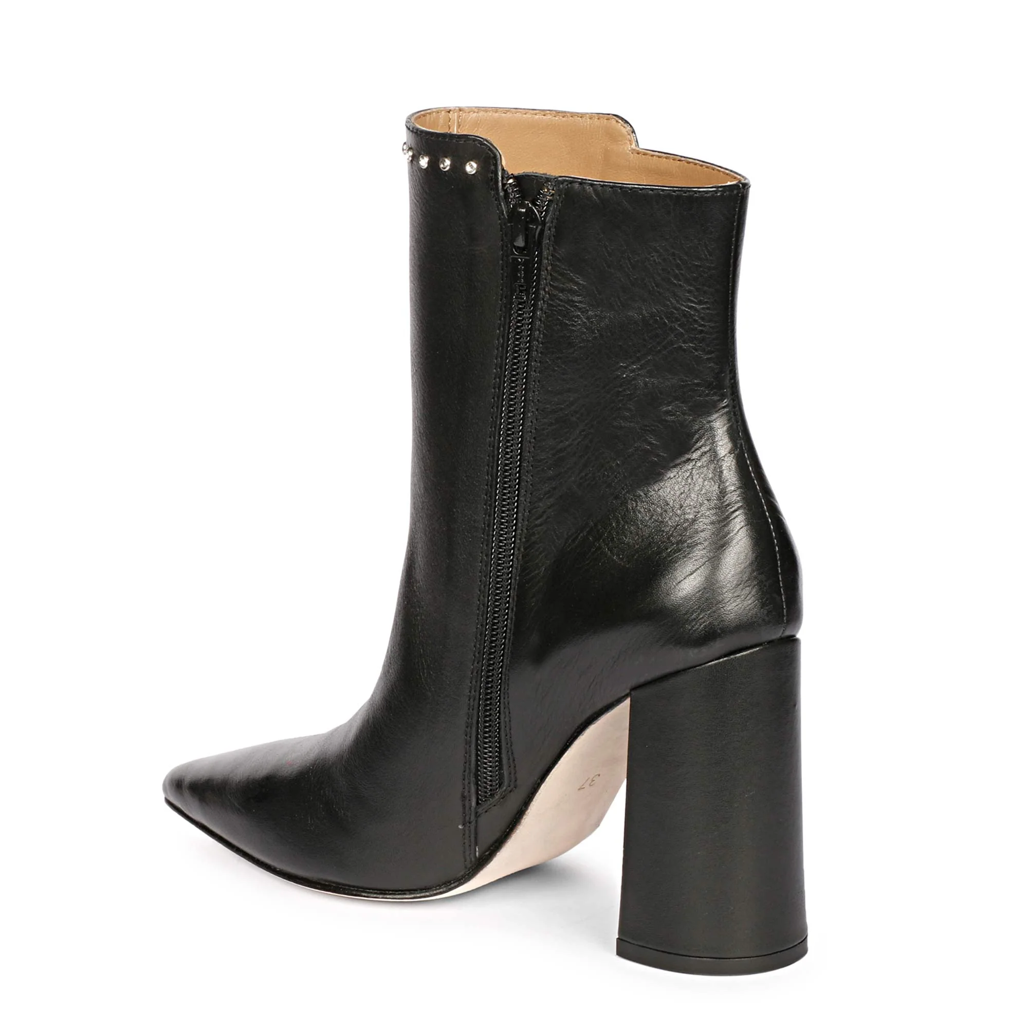 Saint Fia Black Leather Block Heel Boots - Image 6
