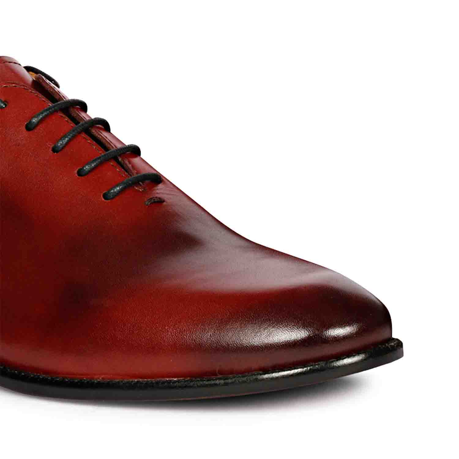 Saint Finn Red Leather Oxford Shoes - Image 8