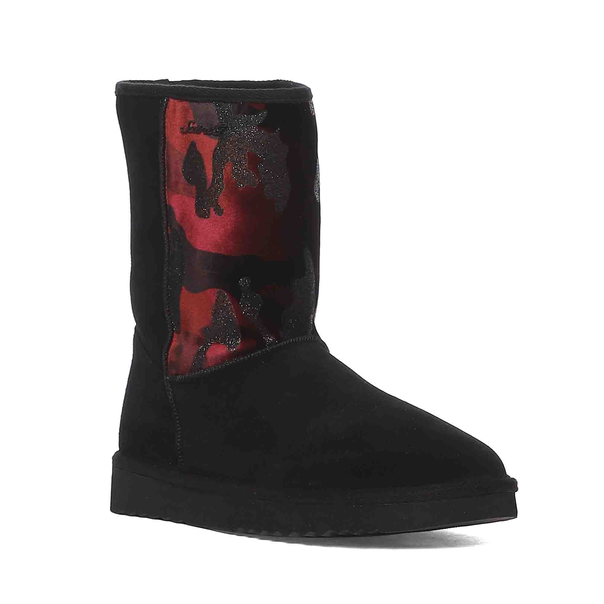 Saint Flora Burgundy Camo Fabric Snug Boots - Image 10