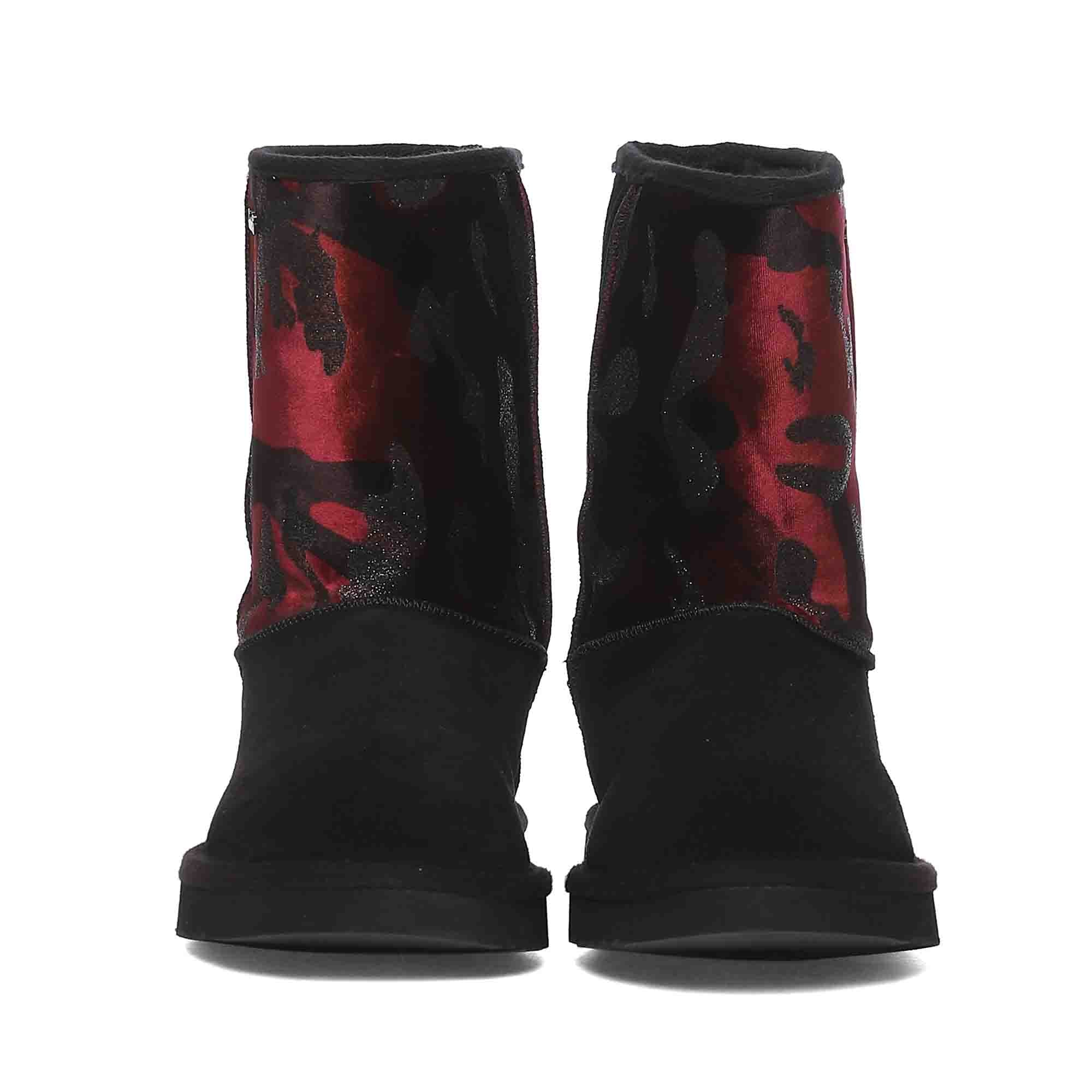 Saint Flora Burgundy Camo Fabric Snug Boots - Image 4