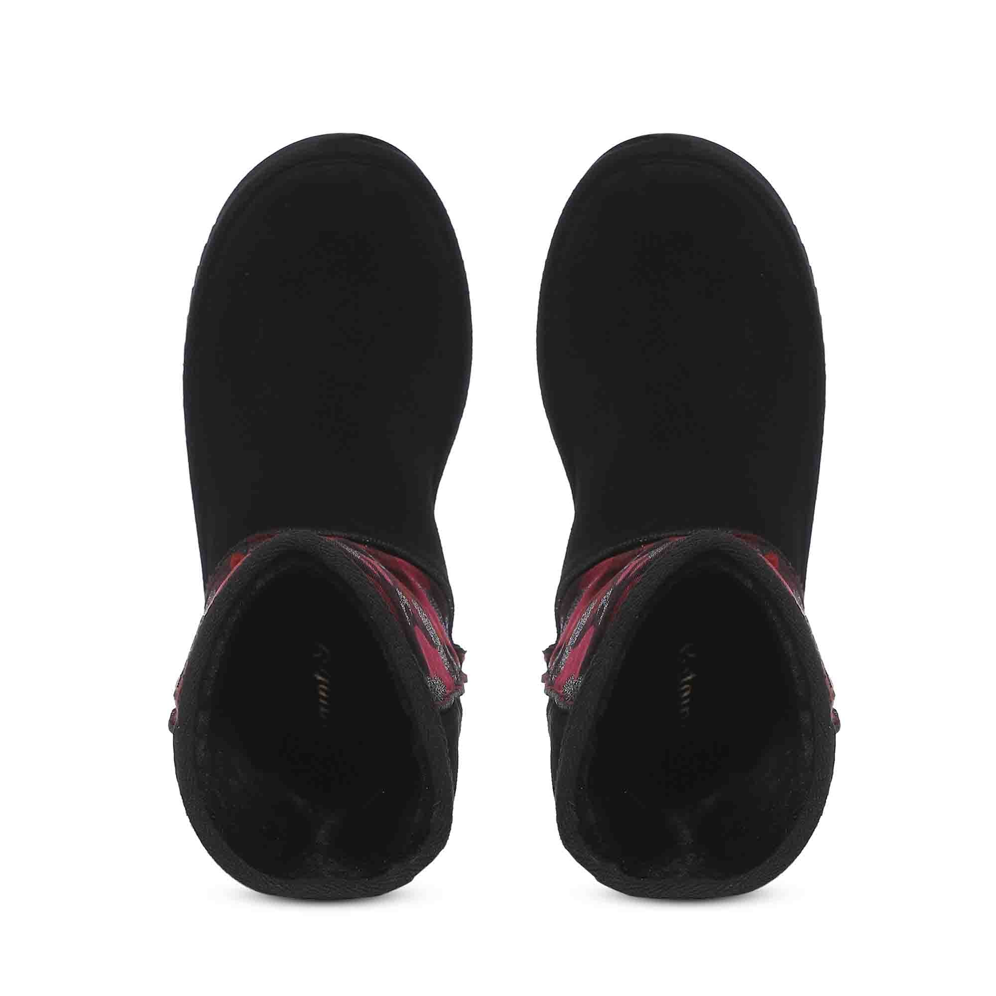 Saint Flora Burgundy Camo Fabric Snug Boots - Image 7