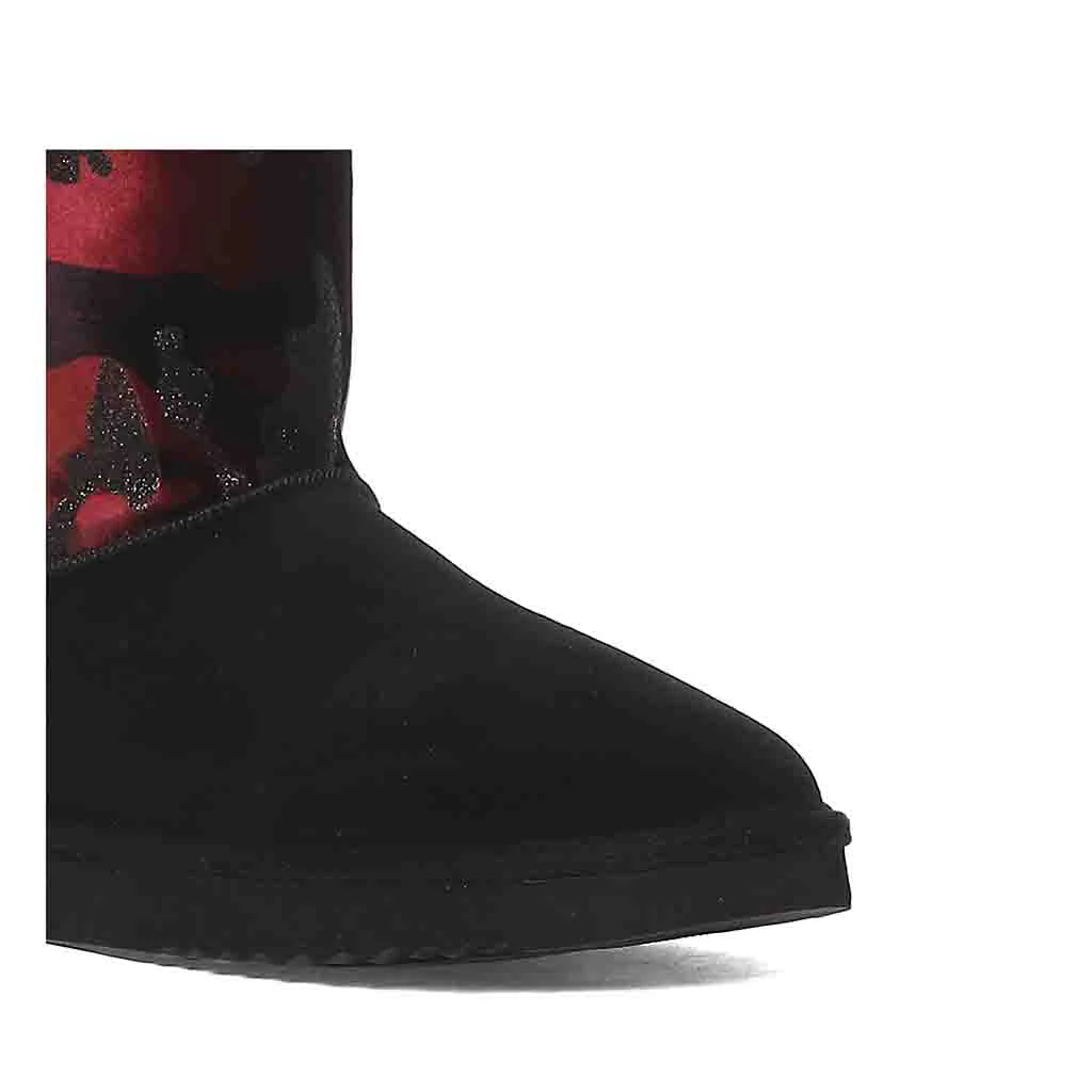 Saint Flora Burgundy Camo Fabric Snug Boots - Image 8