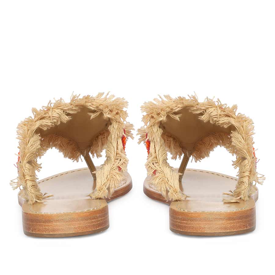 Saint Flora Coral Hand-Embroidered Leather Flats - Image 5