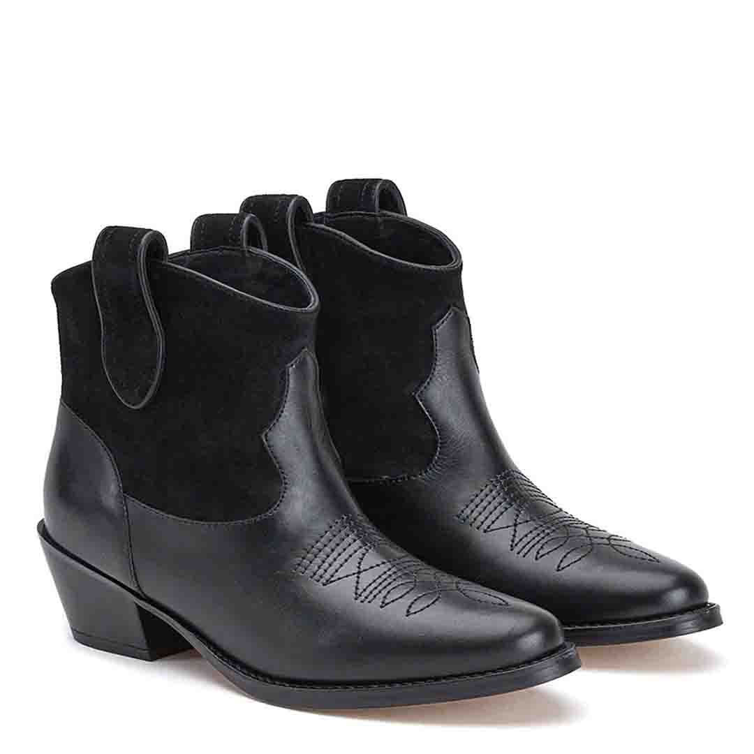 Saint Florence Black Leather Ankle Boots - Image 3