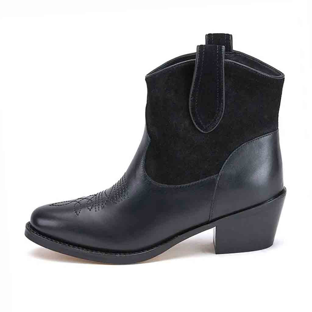 Saint Florence Black Leather Ankle Boots - Image 4