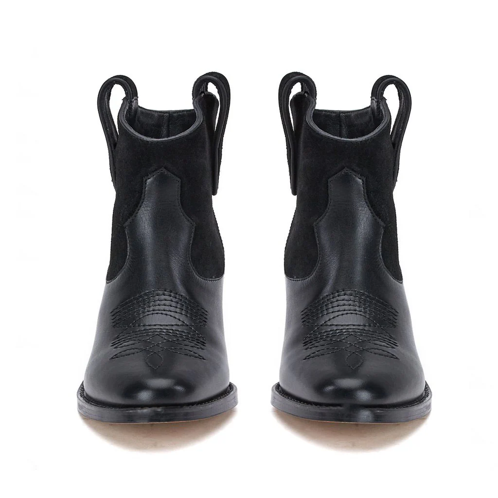 Saint Florence Black Leather Ankle Boots - Image 5