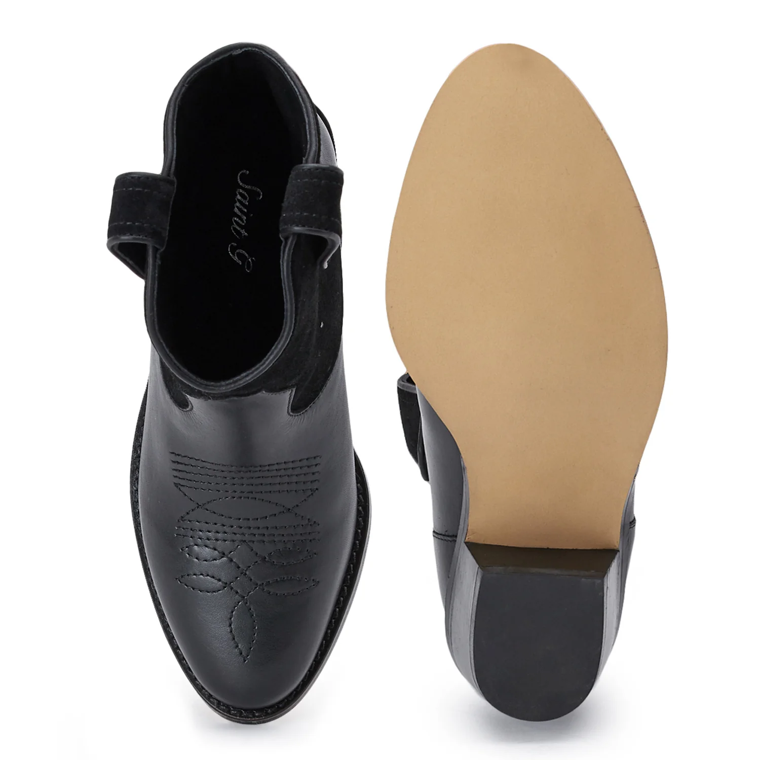 Saint Florence Black Leather Ankle Boots - Image 6