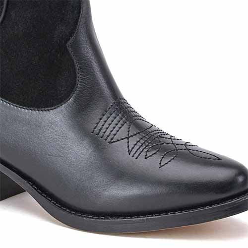 Saint Florence Black Leather Ankle Boots - Image 7