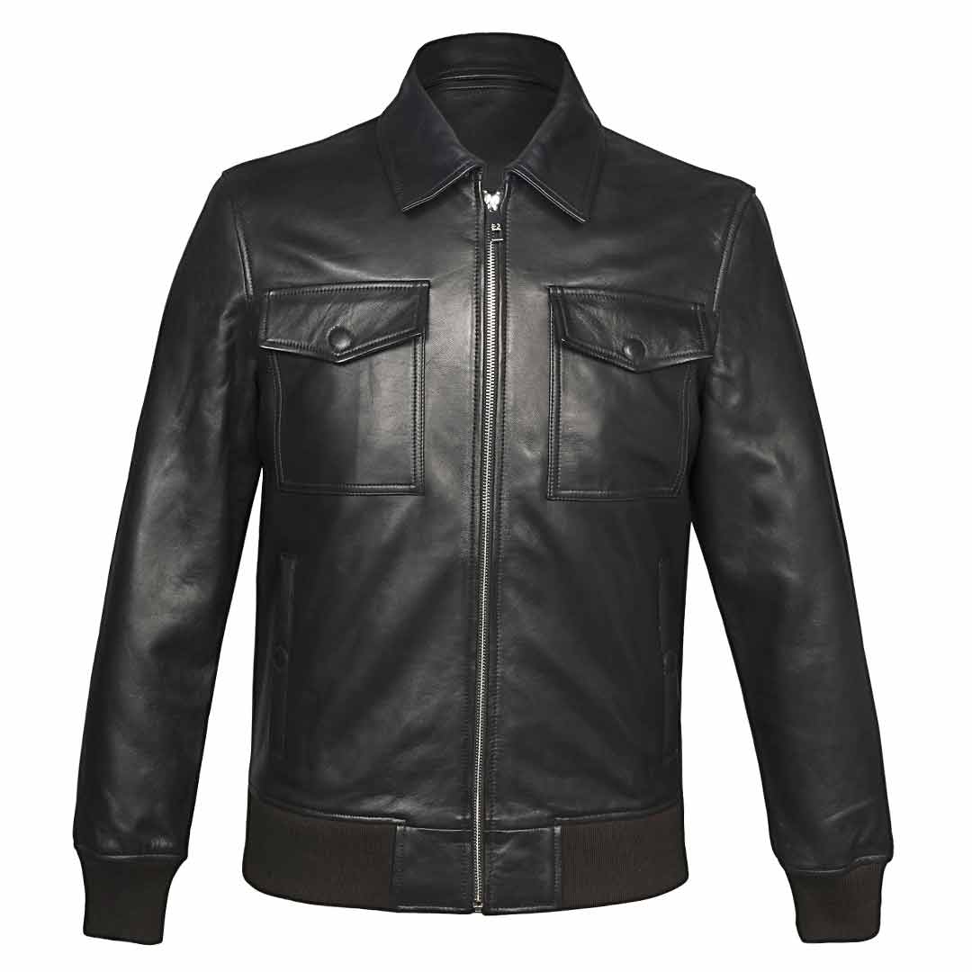 Saint Frayn Black Leather Men's Jackets - Image 2