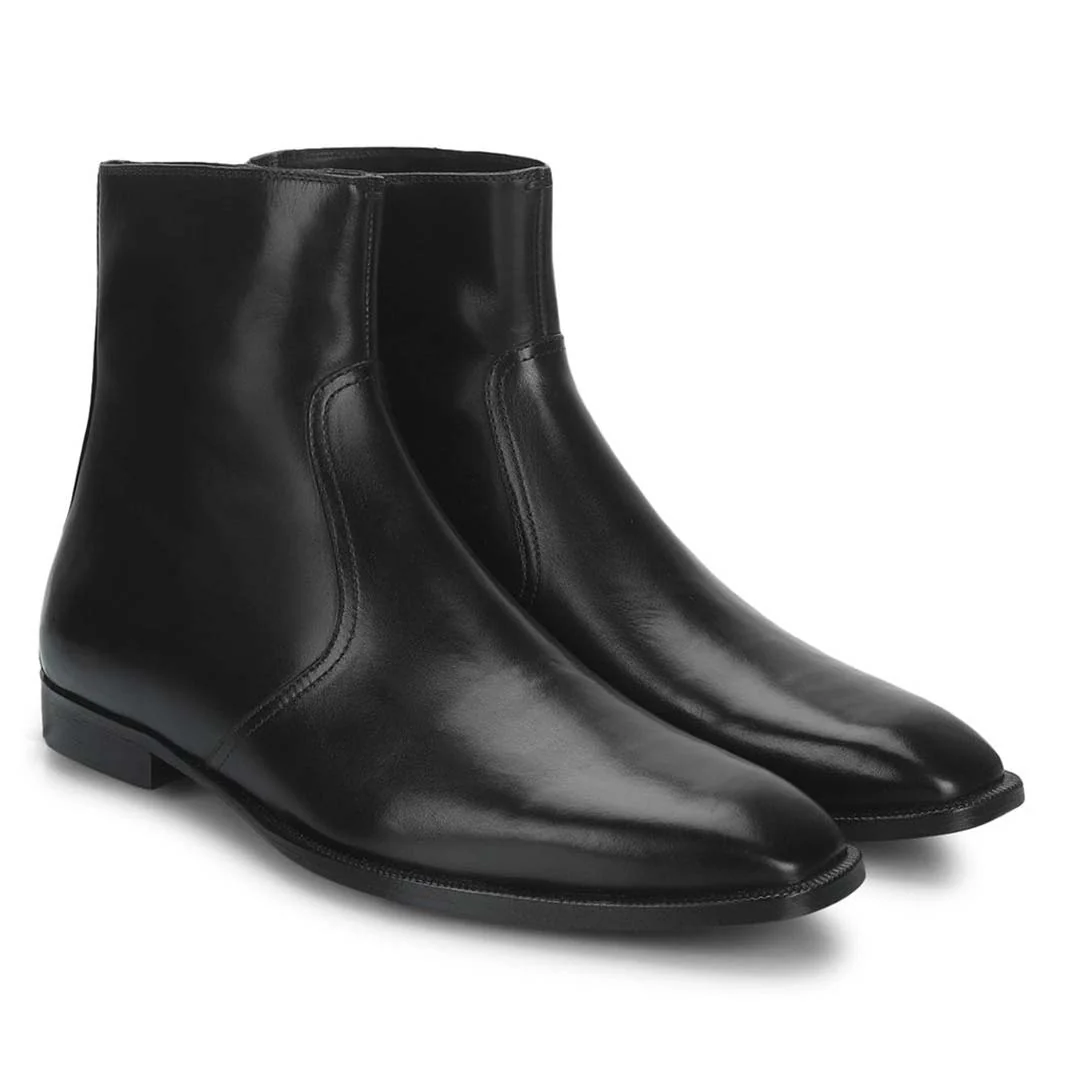 Saint Frederick Black Leather Ankle Boot - Image 4