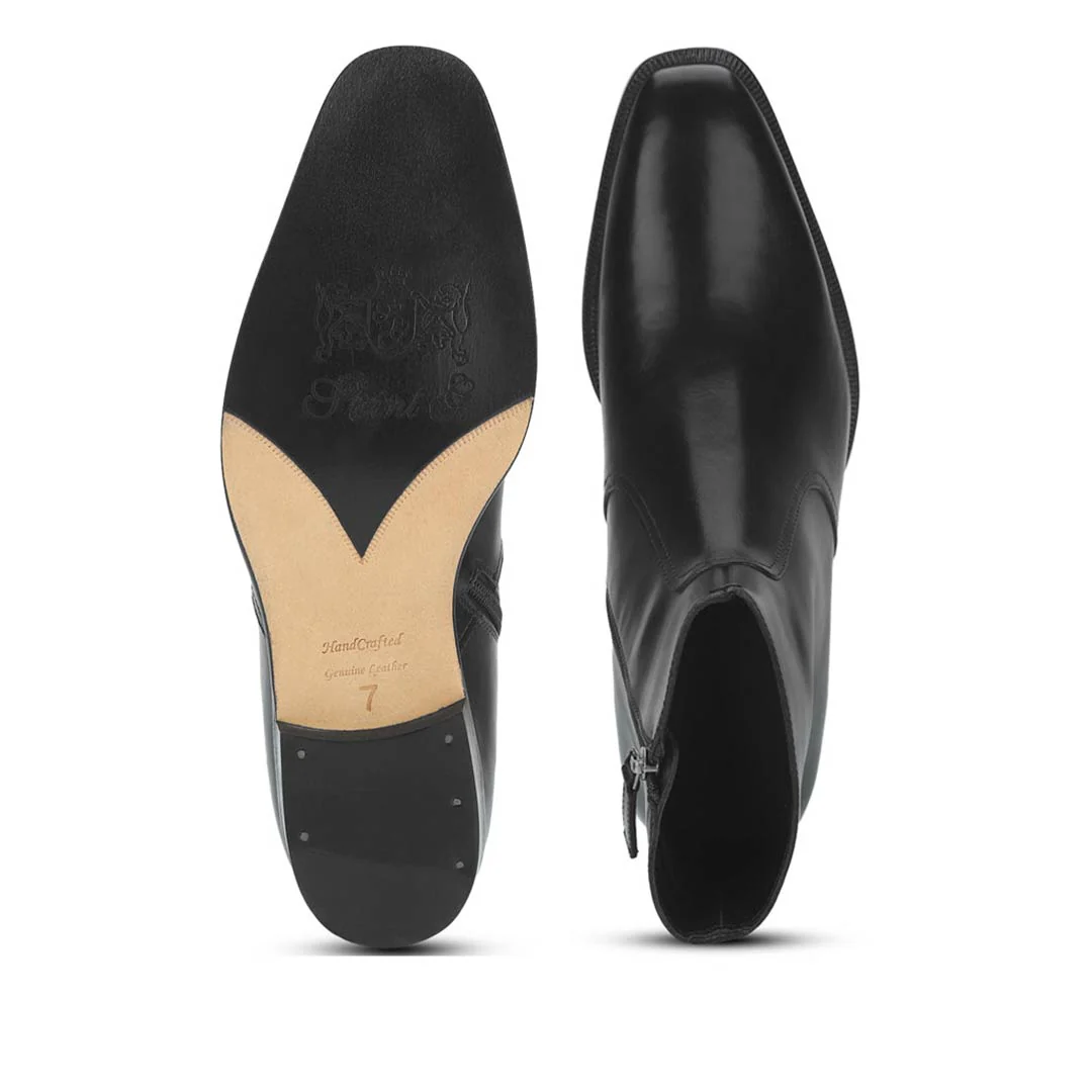 Saint Frederick Black Leather Ankle Boot - Image 7