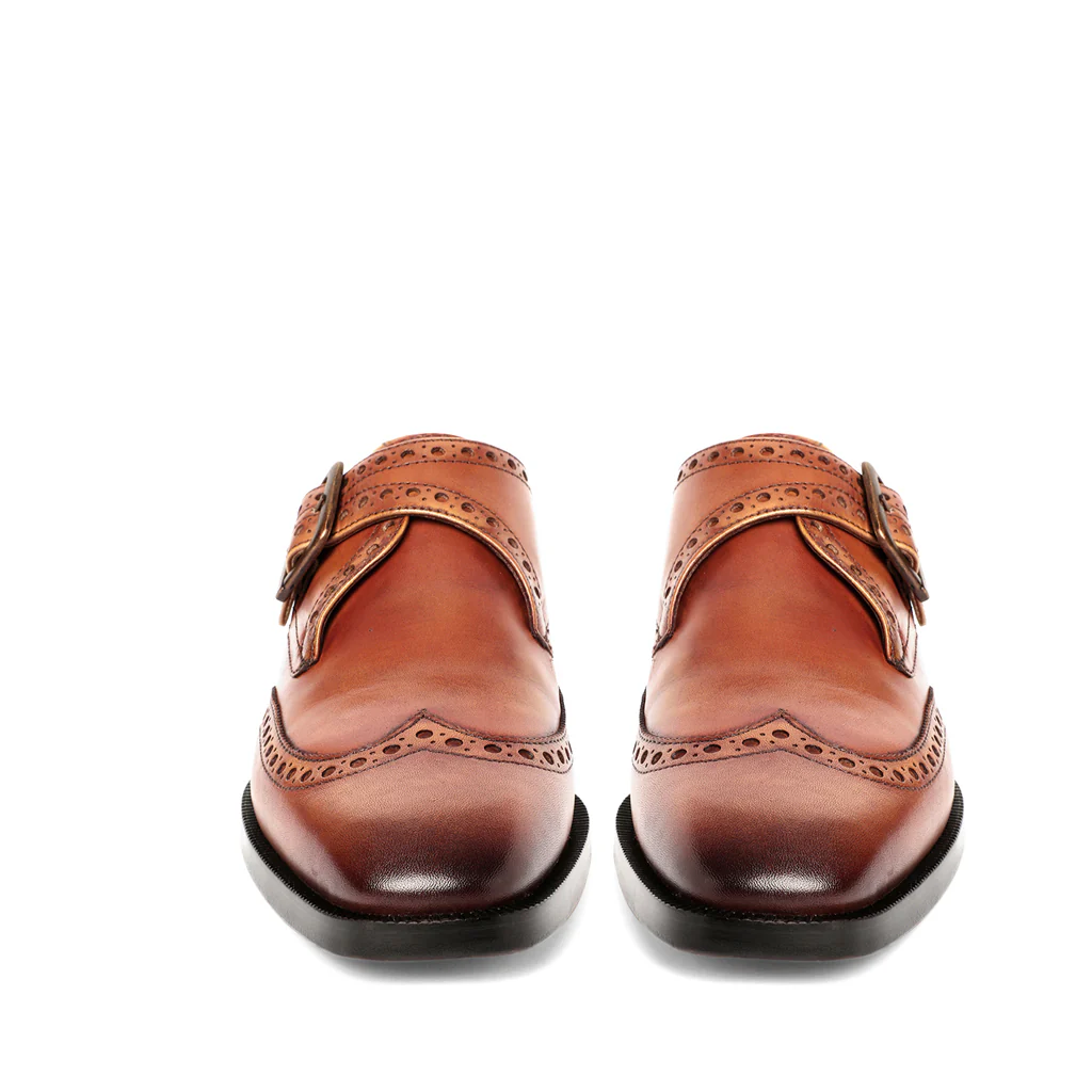 Saint Gerardo Tan Leather Single Monk Brogue - Image 5