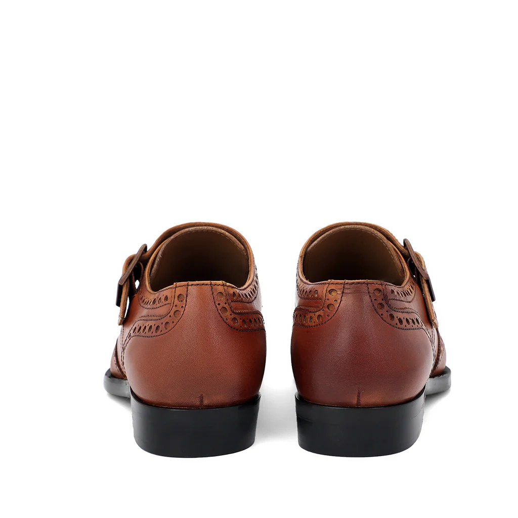 Saint Gerardo Tan Leather Single Monk Brogue - Image 6