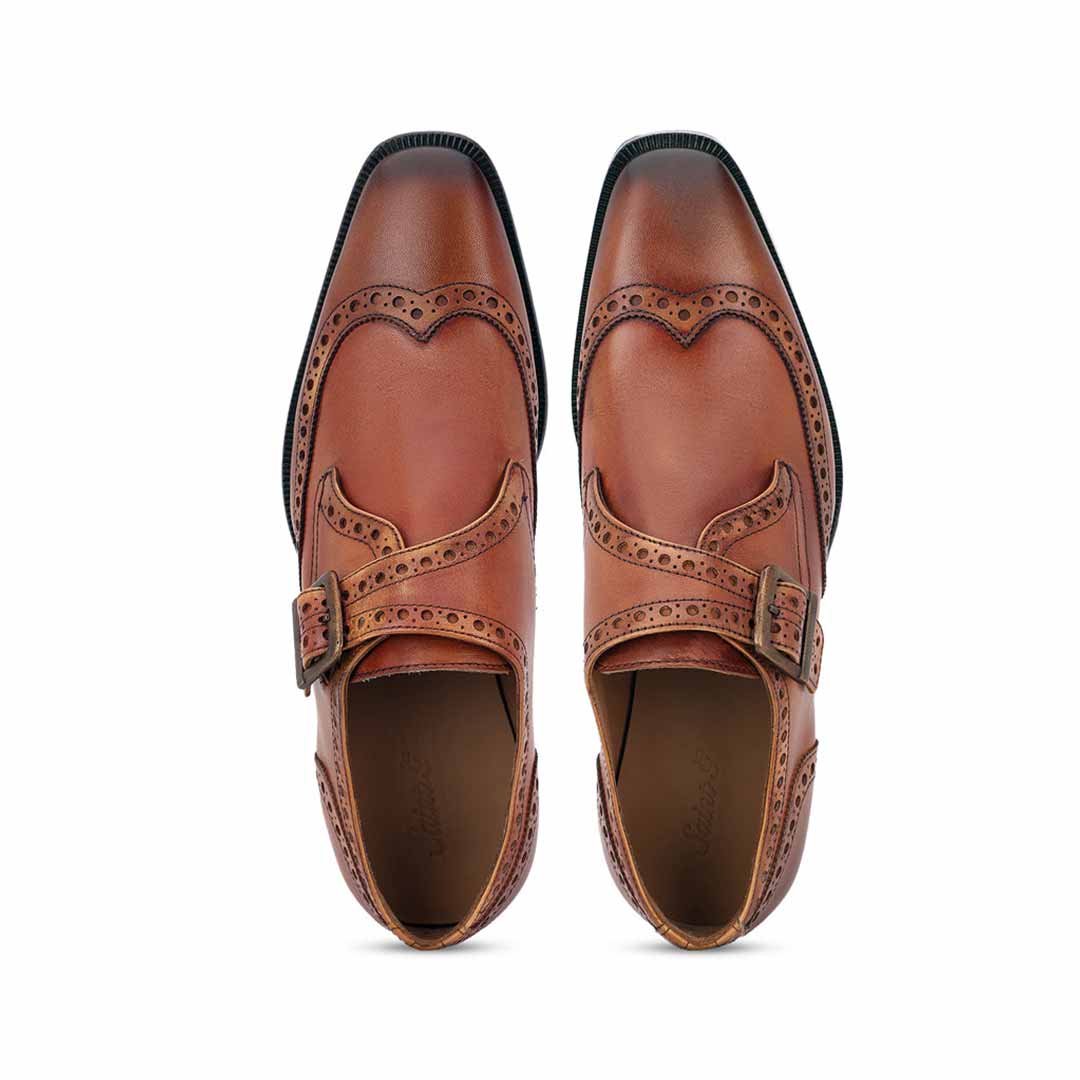 Saint Gerardo Tan Leather Single Monk Brogue - Image 8