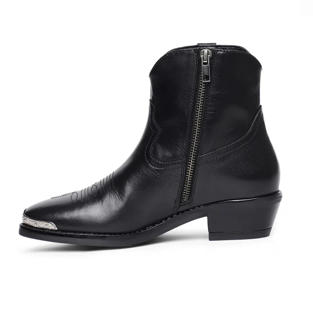 Saint Gessica Buckle Decorative Leather Ankle Boots - Image 4
