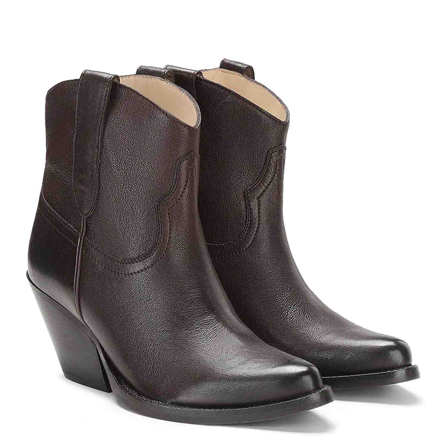 Saint Giulia Brown Leather Handcrafted Ankle Boots - Image 3