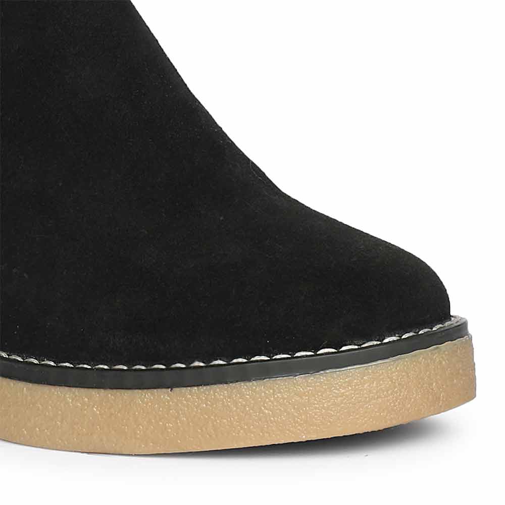 Saint Glacienne Black Suede Leather Fur Cuff Ankle Boots - Image 8