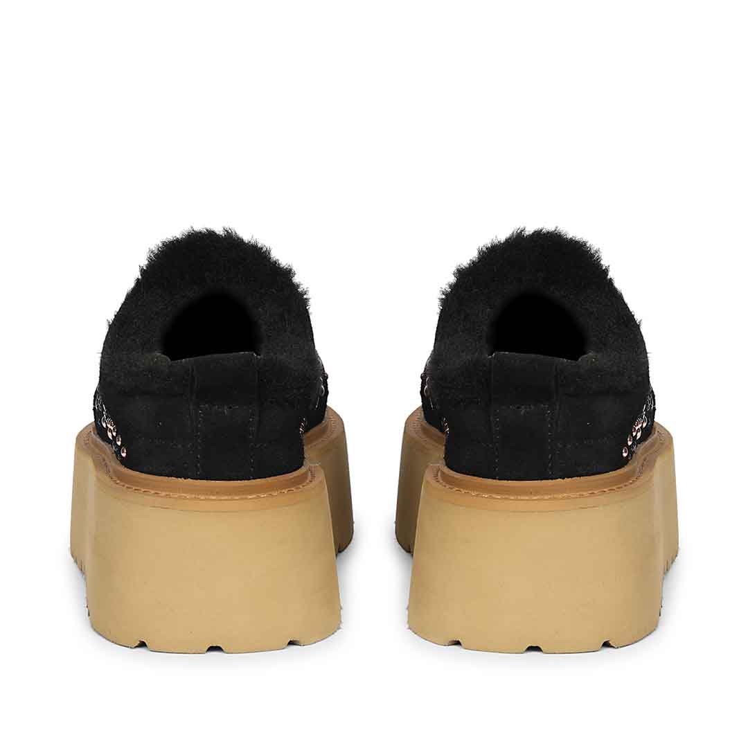 Saint Glaressa Studded Fur Platform Suede Leather Slip-Ons - Image 5