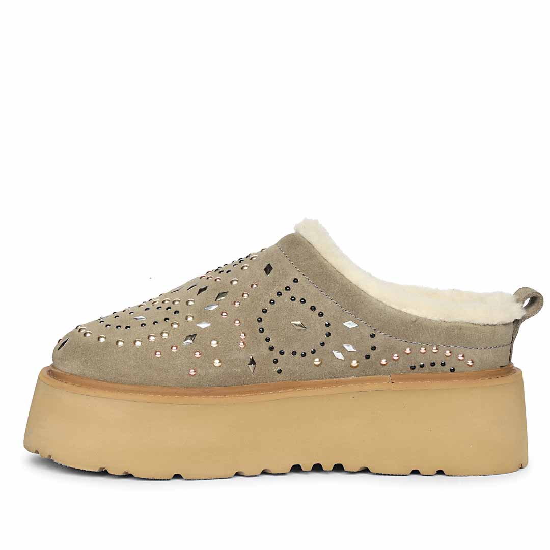 Saint Glaressa Studded Platform Suede Leather Slip-Ons - Image 4