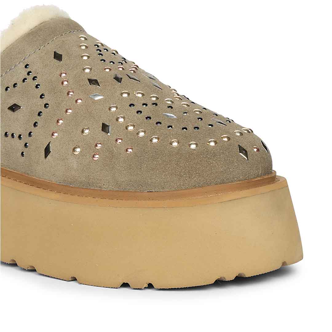 Saint Glaressa Studded Platform Suede Leather Slip-Ons - Image 5