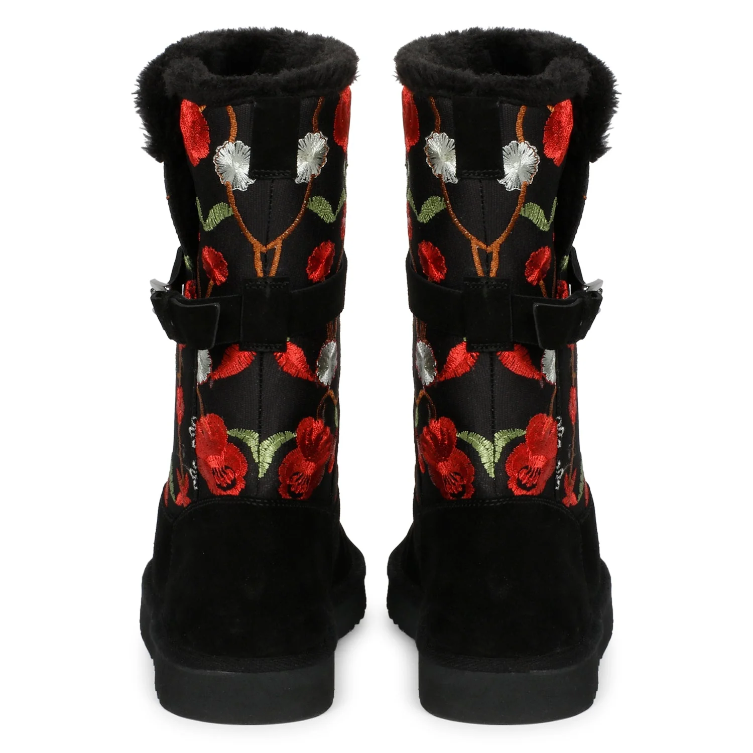 Saint Gloire Buckle Décor Floral Embroidery Snug Boots - Image 6