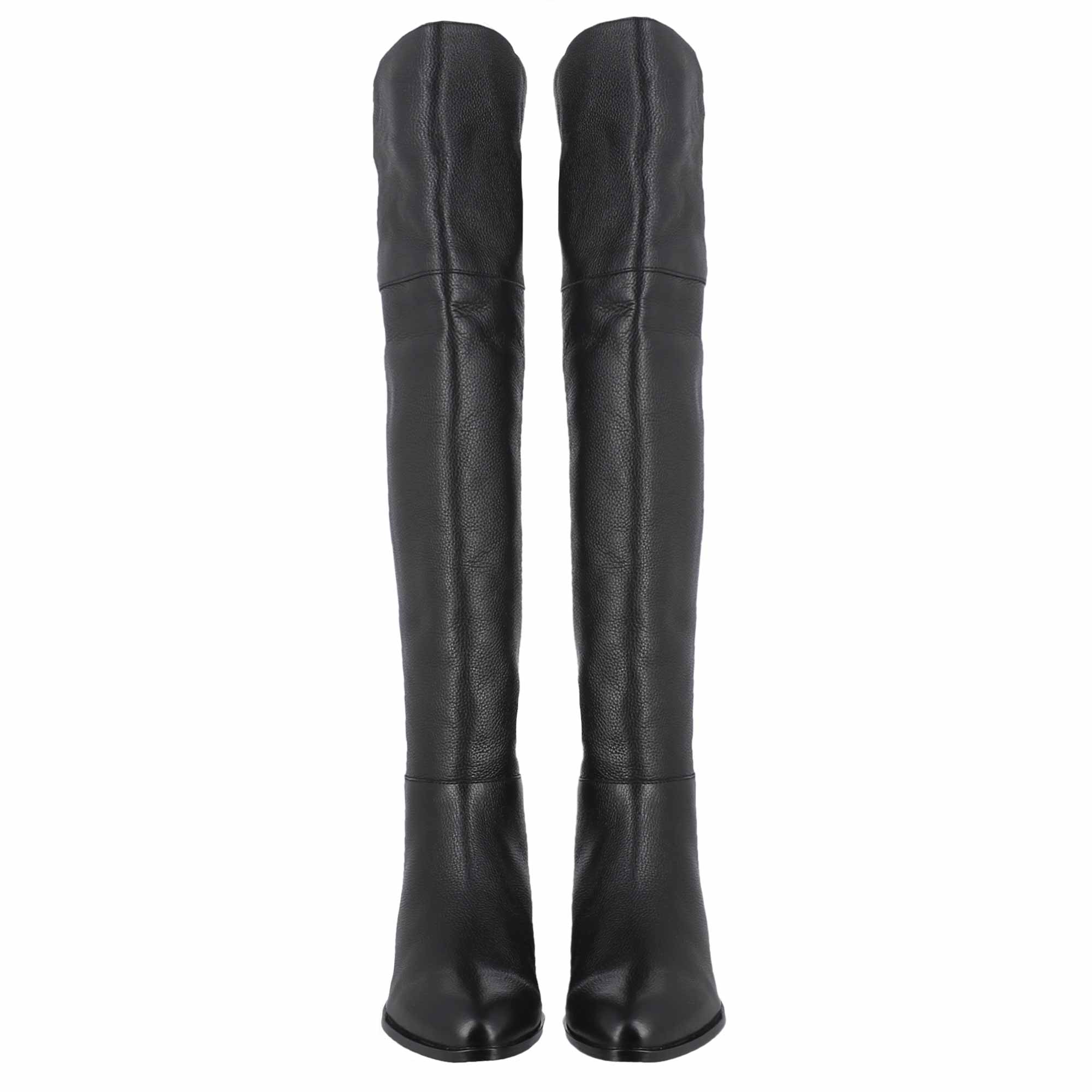 Saint Grace Black Leather Above The Knee Boots - Image 5