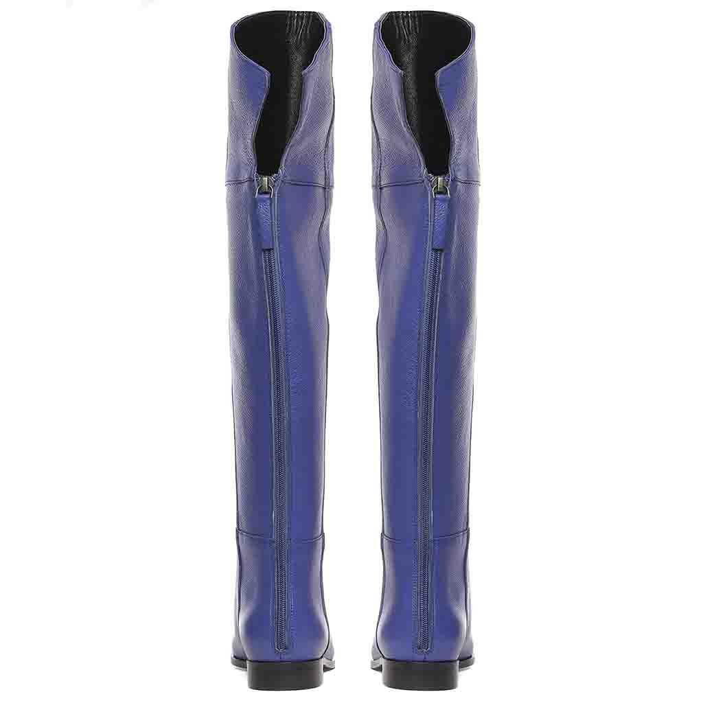 Saint Grace Blue Leather Thigh High Boots - Image 8