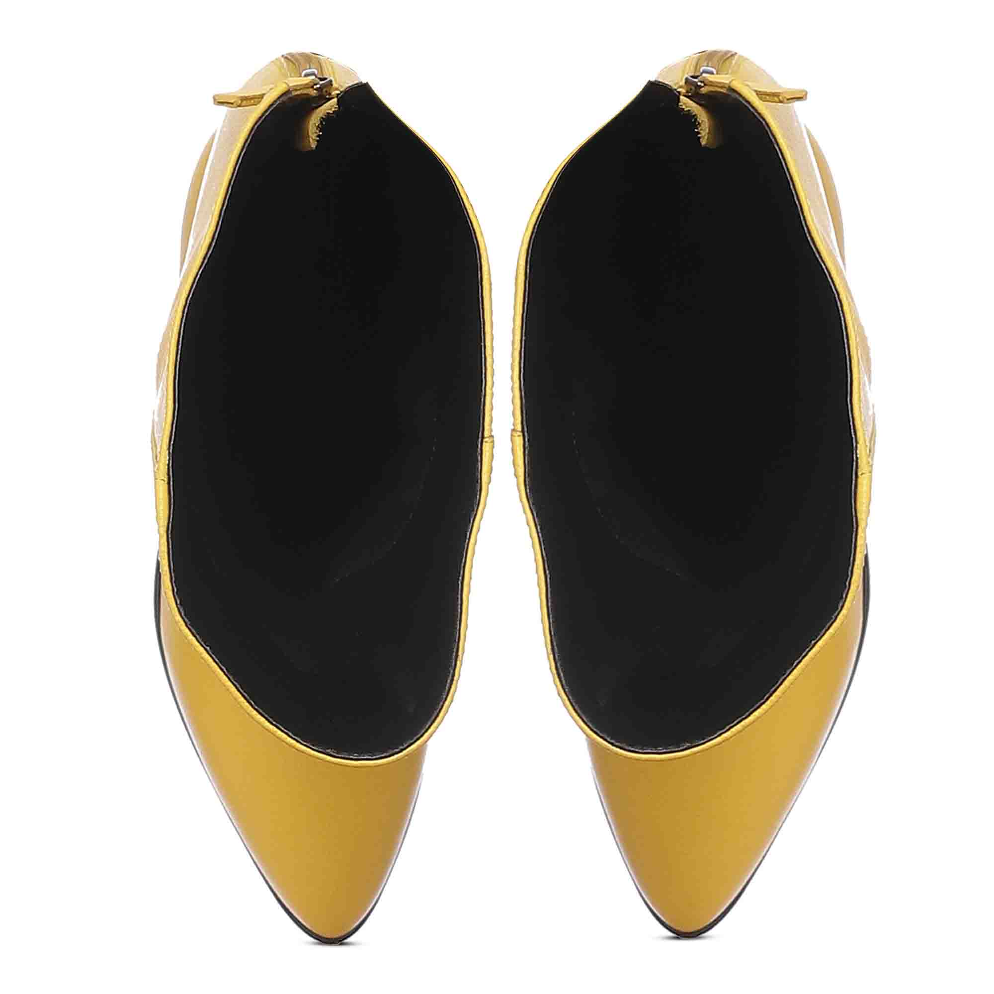 Saint Grace Yellow Leather Above The Knee Boots - Image 8