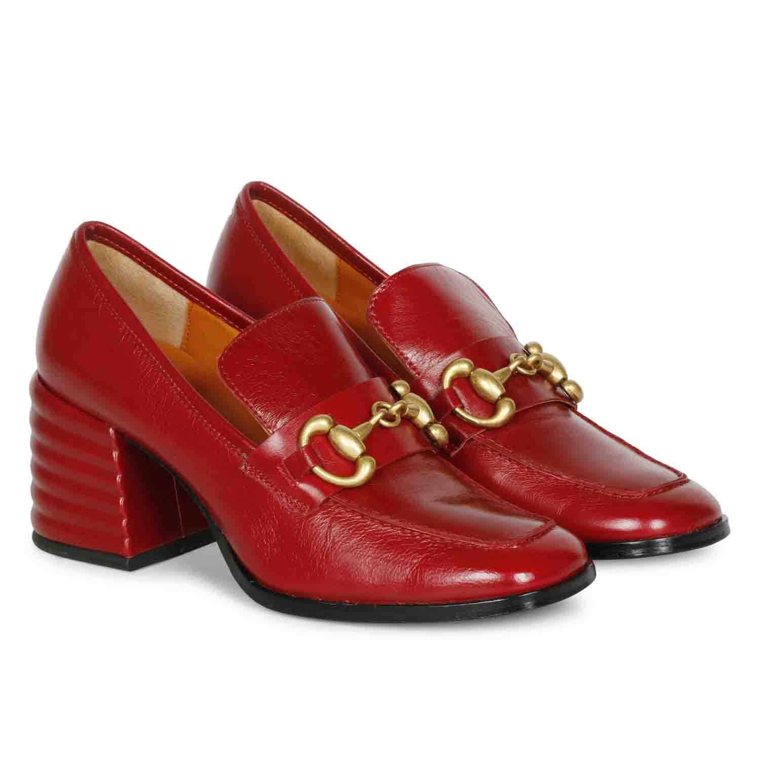 Saint Graziella Red Leather Handcrafted Moccasins - Image 3