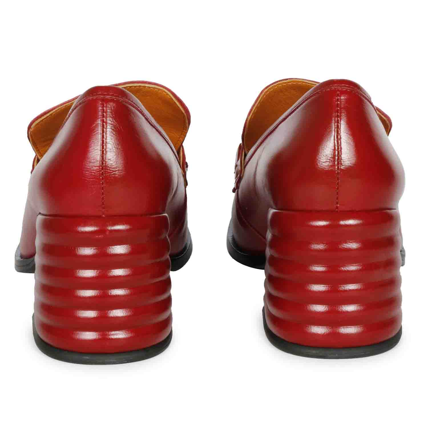 Saint Graziella Red Leather Handcrafted Moccasins - Image 5