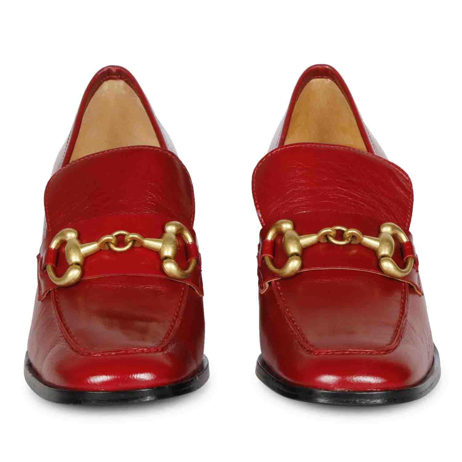 Saint Graziella Red Leather Handcrafted Moccasins - Image 6