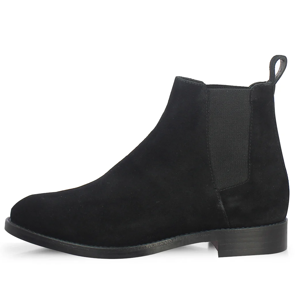 Saint Grimaldi Black Suede Leather Handcrafted Chelsea Boots - Image 4