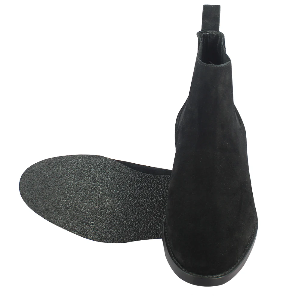 Saint Grimaldi Black Suede Leather Handcrafted Chelsea Boots - Image 5