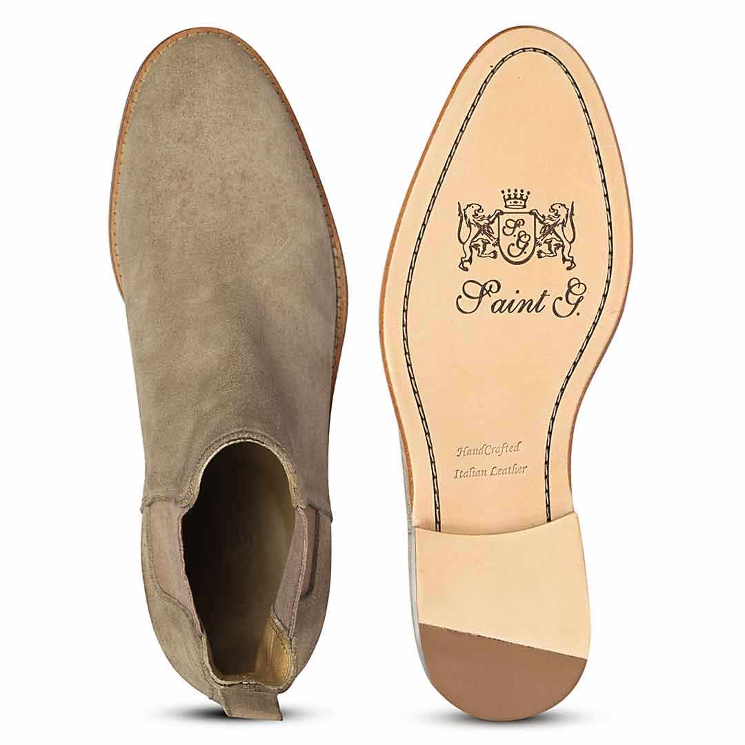 Saint Grimoald Beige Suede Chelsea boots - Image 6