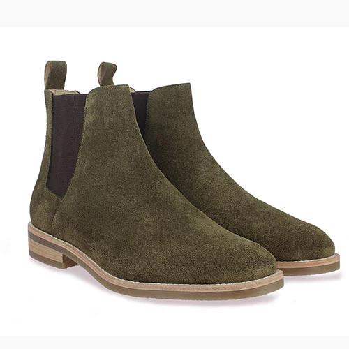 Saint Grimoald  Olive Suede Chelsea boot - Image 3