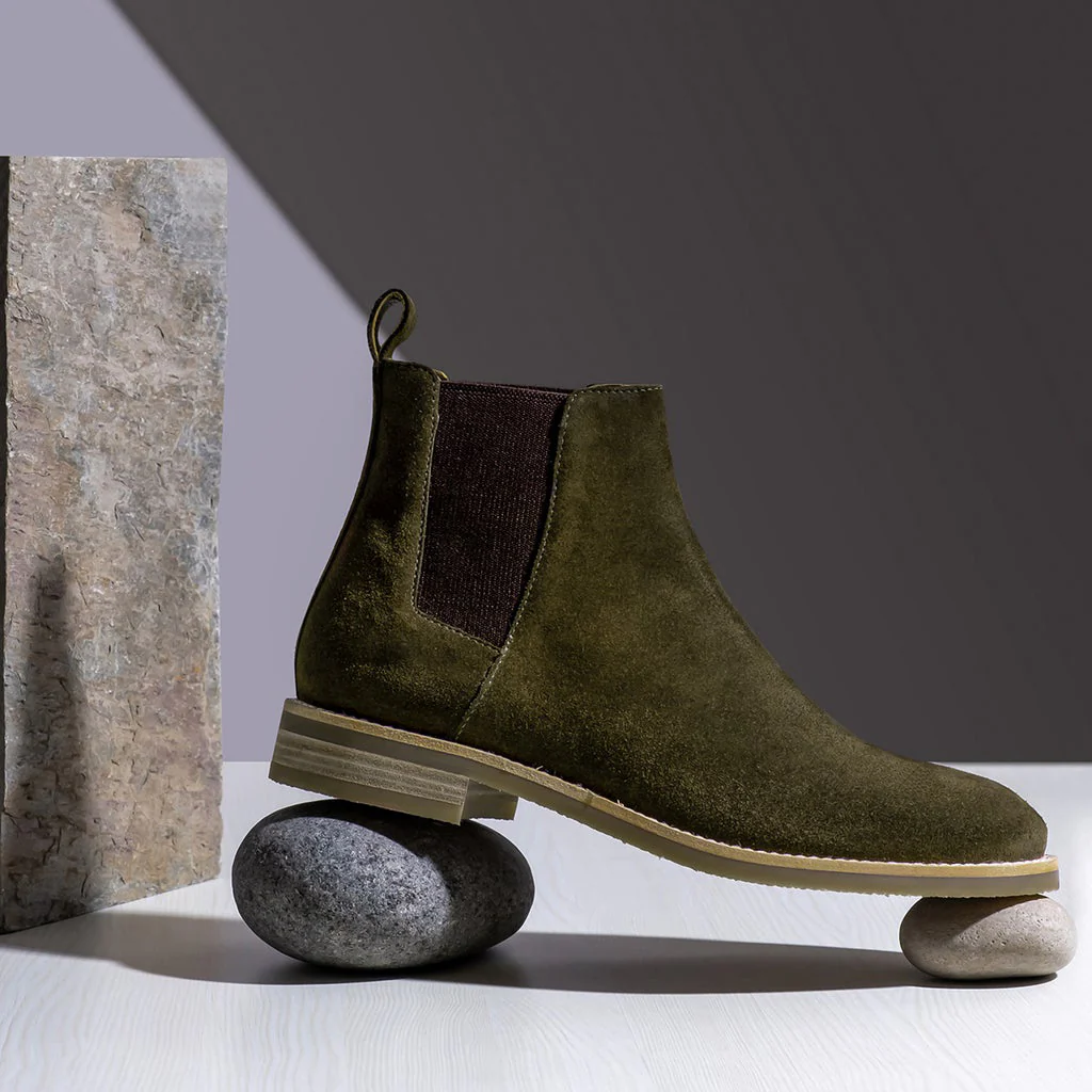 Saint Grimoald  Olive Suede Chelsea boot - Image 5
