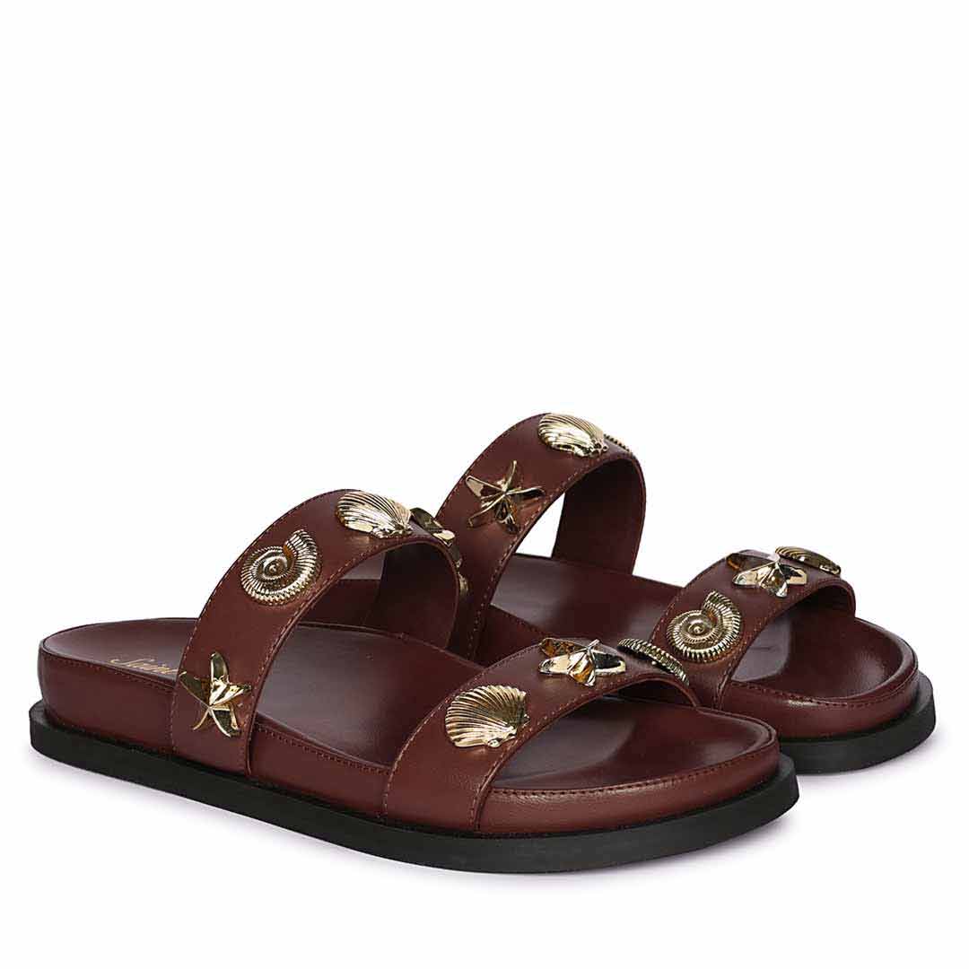Saint Hallie Seashell & Star Studs Port Royal Leather Sandals - Image 3