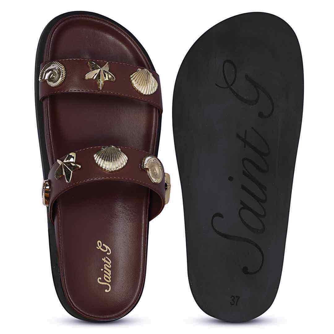Saint Hallie Seashell & Star Studs Port Royal Leather Sandals - Image 7