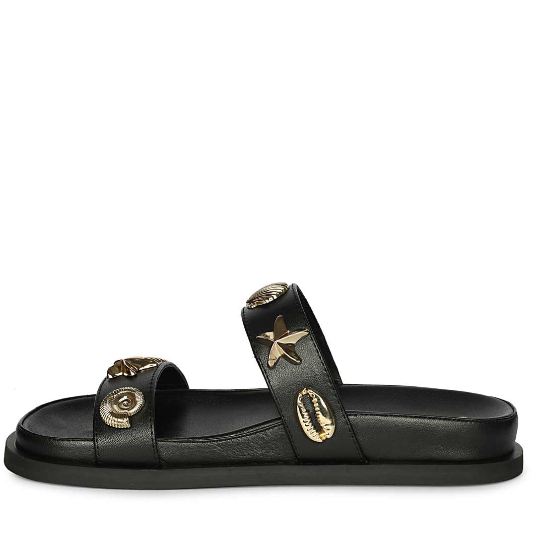 Saint Hallie Seashell & Star Studs Leather Sandals - Image 4