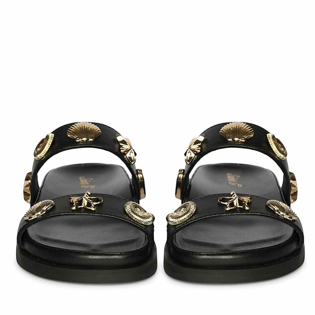 Saint Hallie Seashell & Star Studs Leather Sandals - Image 5