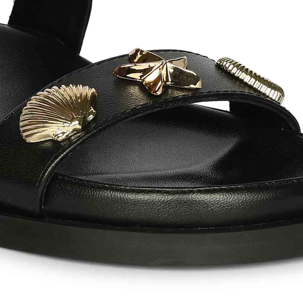 Saint Hallie Seashell & Star Studs Leather Sandals - Image 8