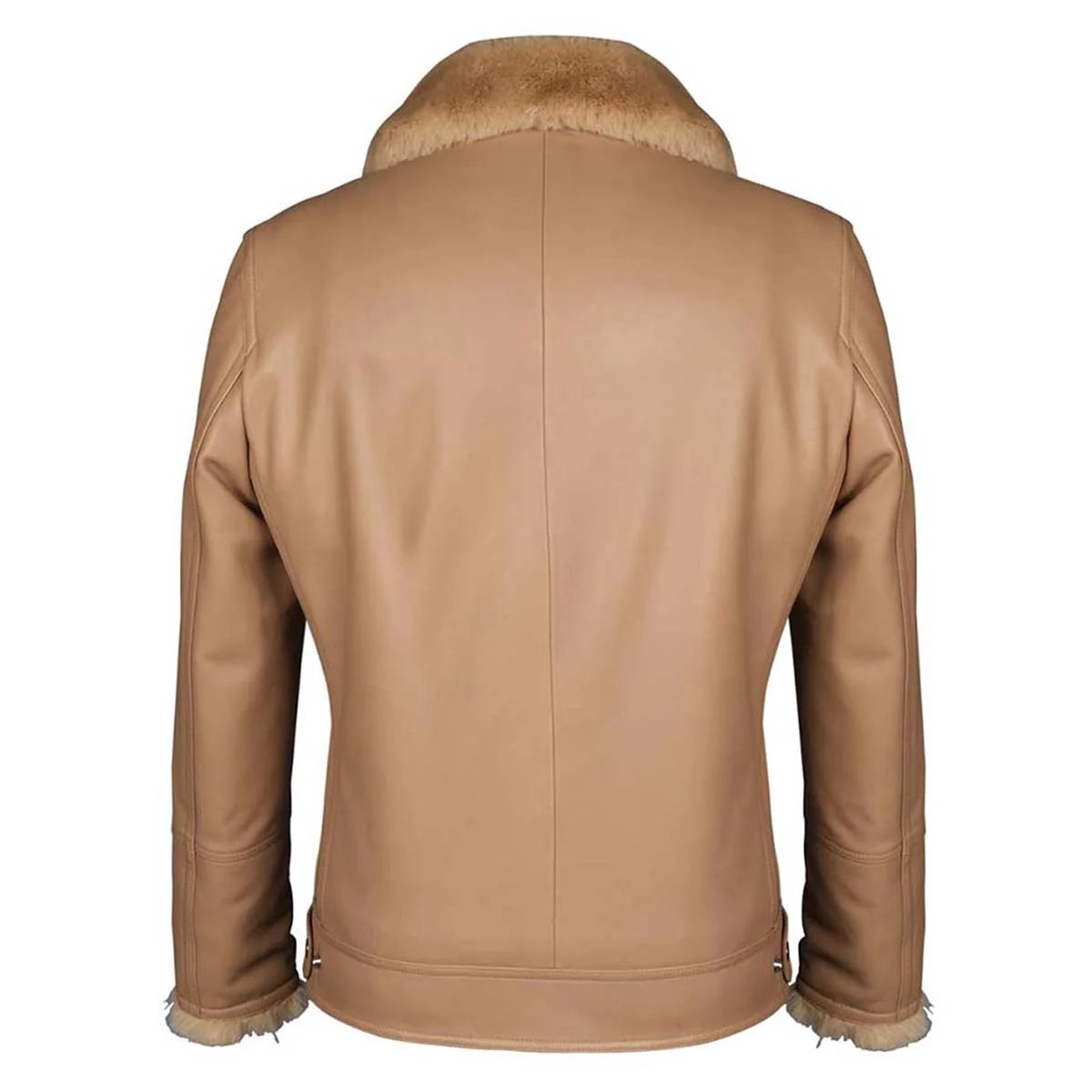 Saint Harley beige Leather Men's Biker Jacket - Image 5