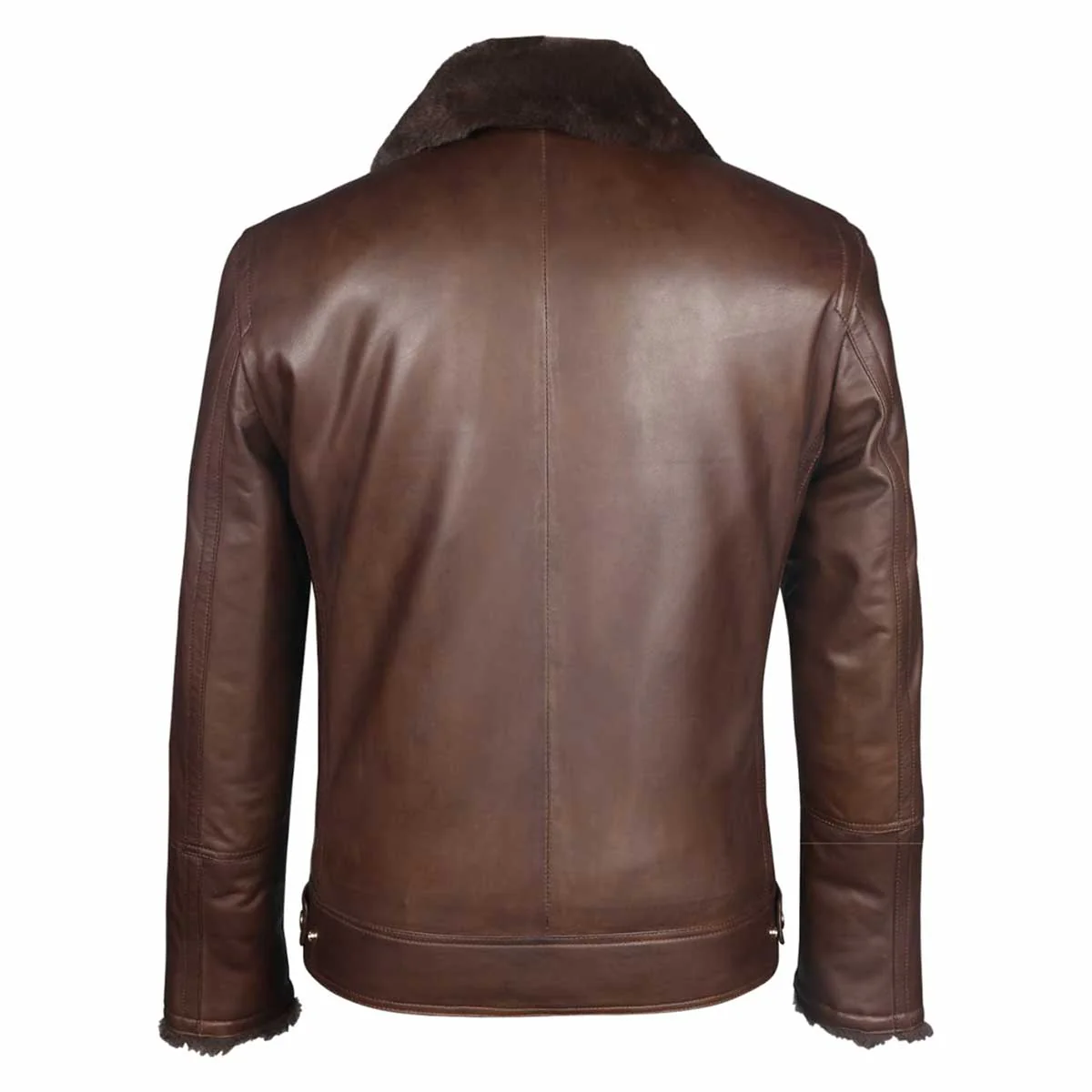 Saint Harley Choco Leather Men's Biker Jacket - Image 5