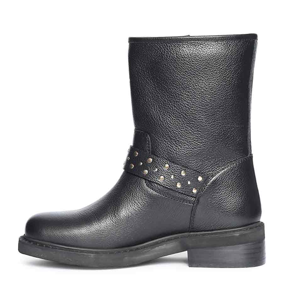 Saint Harley Studded Harness Mid-Calf  Black Leather Boots - Image 3