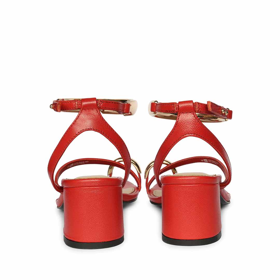 Saint Harlow Gold Trim Gojiberry Leather Block Heel - Image 5