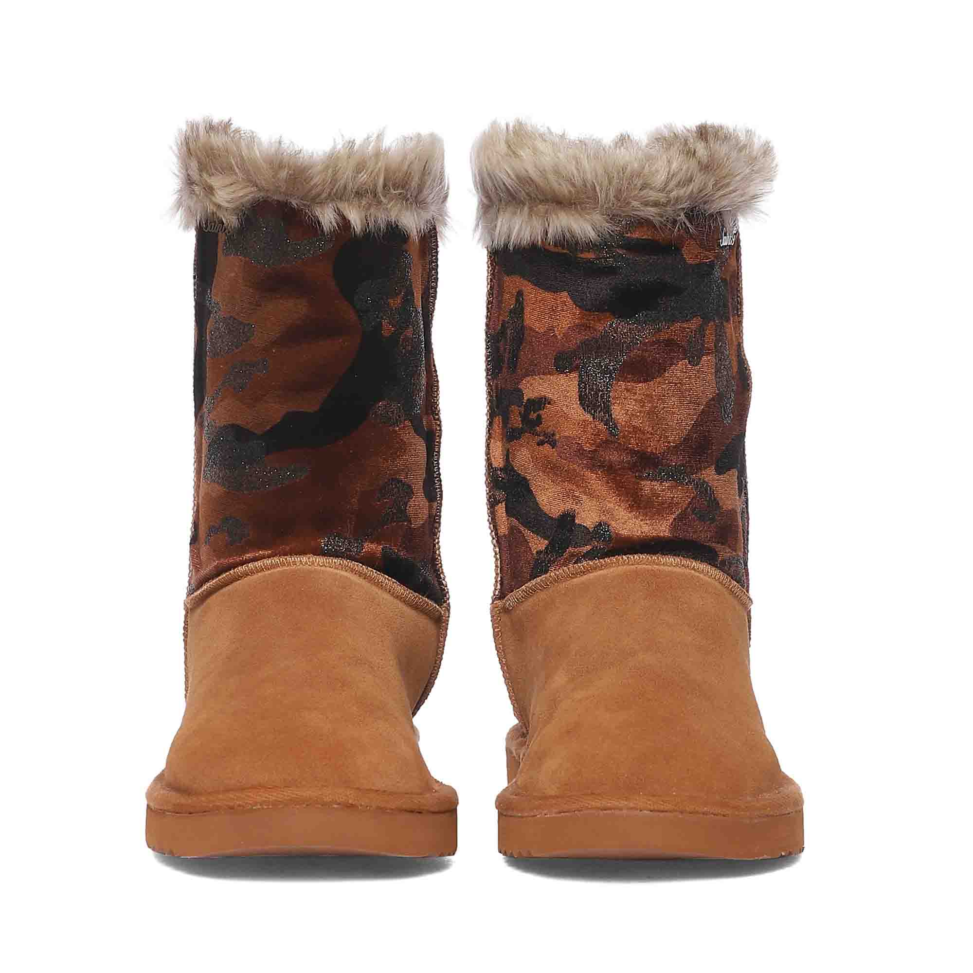 Saint Honora Tan Camo Italian Fabric-Leather Snug Boots - Image 5
