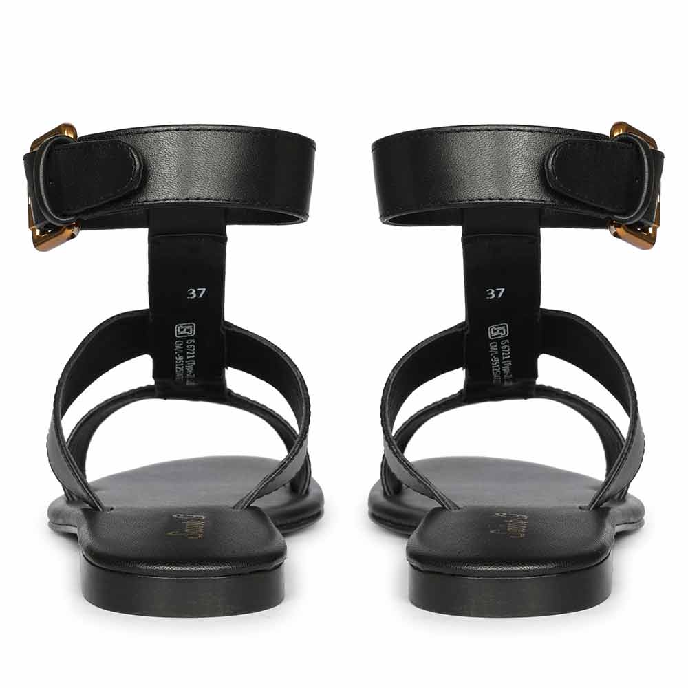 Saint Ida Metal Studded Black Leather Sandals - Image 6