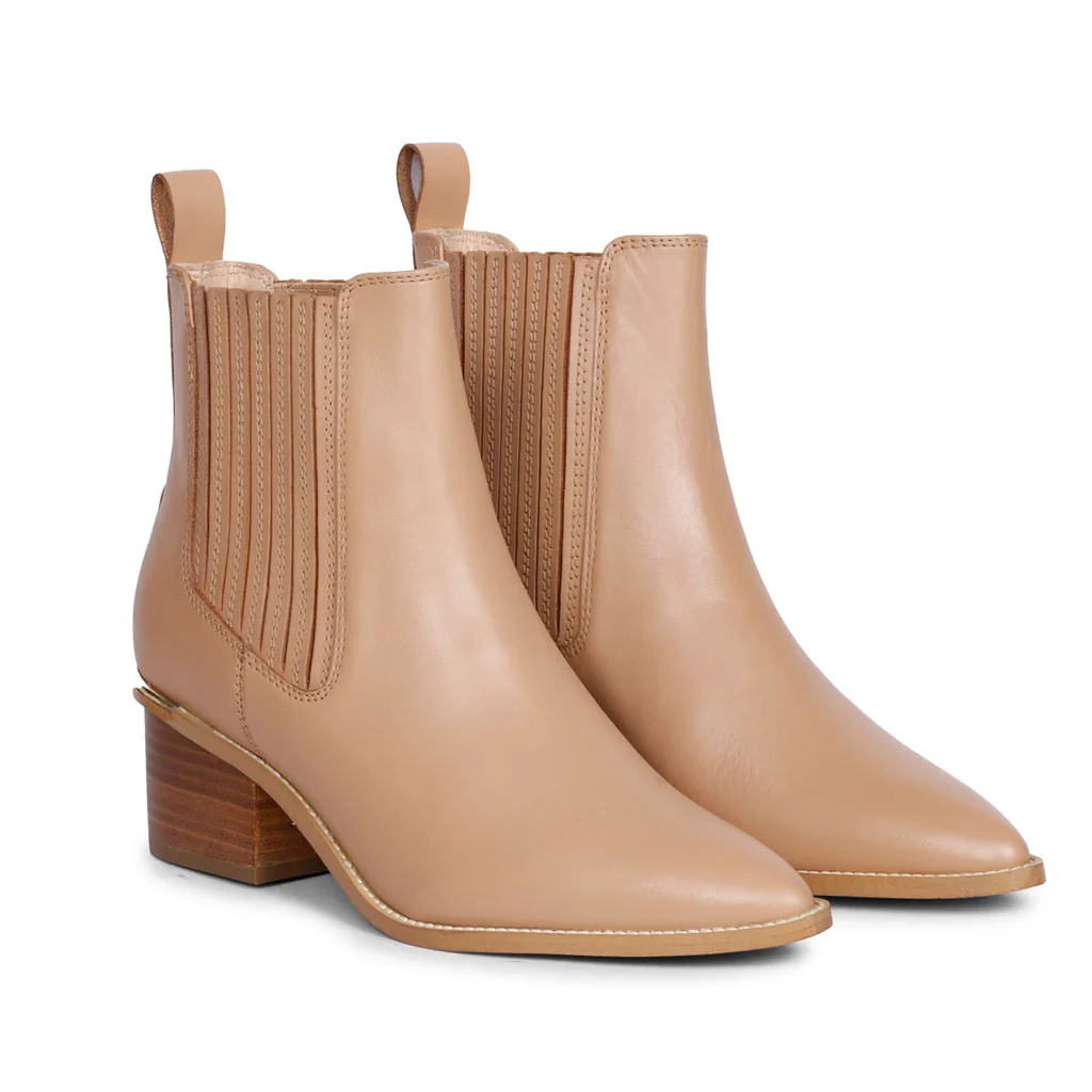 Saint Ilaria Nude Leather Handcrafted Ankle Boots - Image 3
