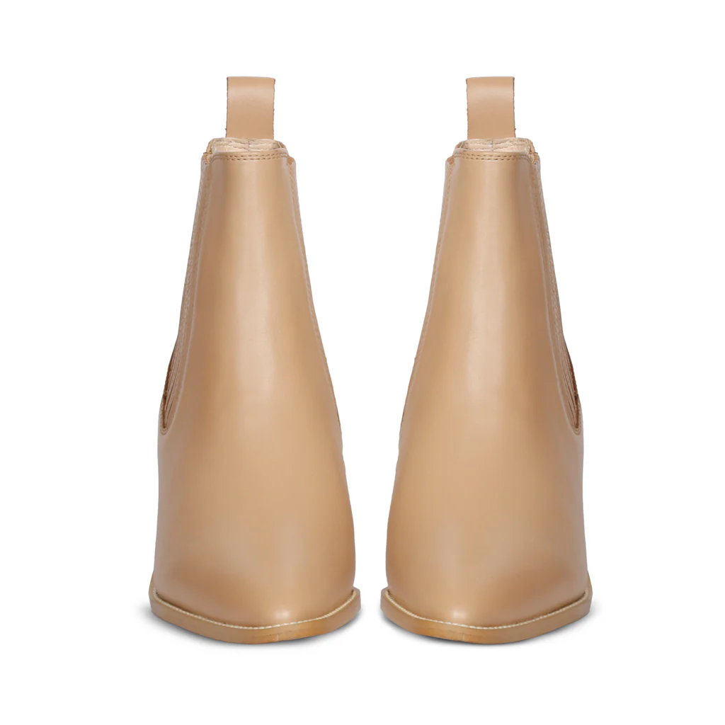 Saint Ilaria Nude Leather Handcrafted Ankle Boots - Image 4
