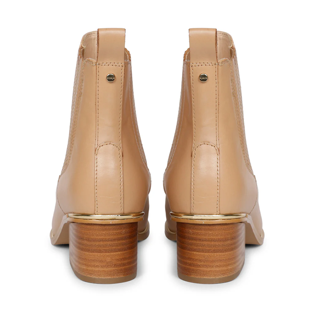 Saint Ilaria Nude Leather Handcrafted Ankle Boots - Image 5